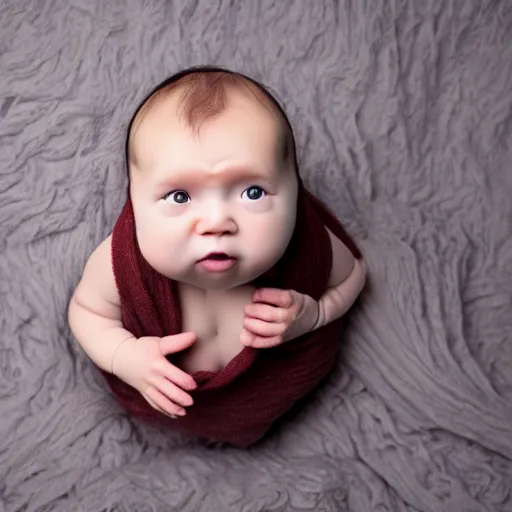 ugly baby with big eyes, looking forward, confused | Stable Diffusion