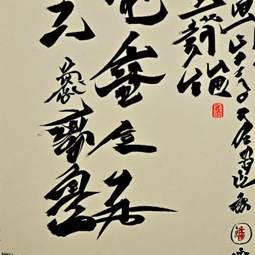 Image similar to kyozan joshu sasaki, caligraphy, drawings, good quality, drawings on paper, brush