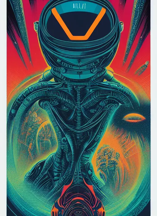 Image similar to Alien (1979) movie poster, Kilian Eng, Dan Mumford, detailed