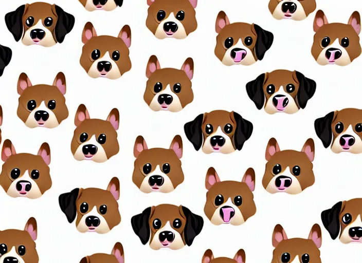 Image similar to cute cartoon dogs white background, realistic, detailed