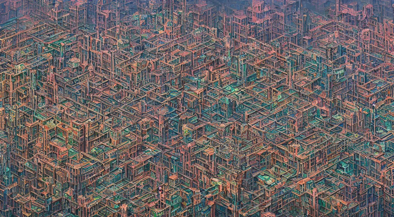 Prompt: a Stunning 3d painting of A Great atompunk city on the sea,Retro colour,hyper detailed,Kowloon Walled City,8K Resolution