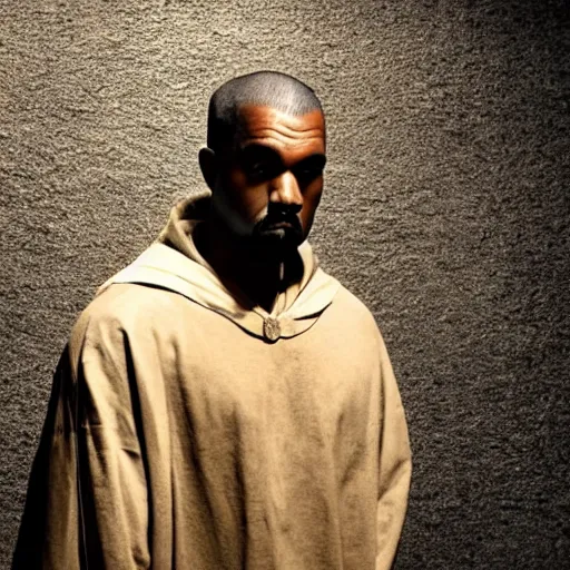 Prompt: Kanye West in medieval times look like merlin high details cinematic mood shooting lighting from wand