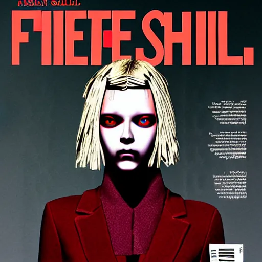 Prompt: silent hill, fashion magazine cover