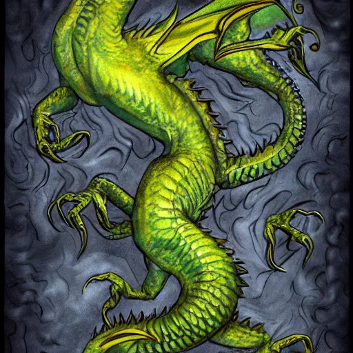 Image similar to Anthopomorphic dragon, lovecraftian horror, in the style of trevor henderson, dragon art, furaffinity, deviantart