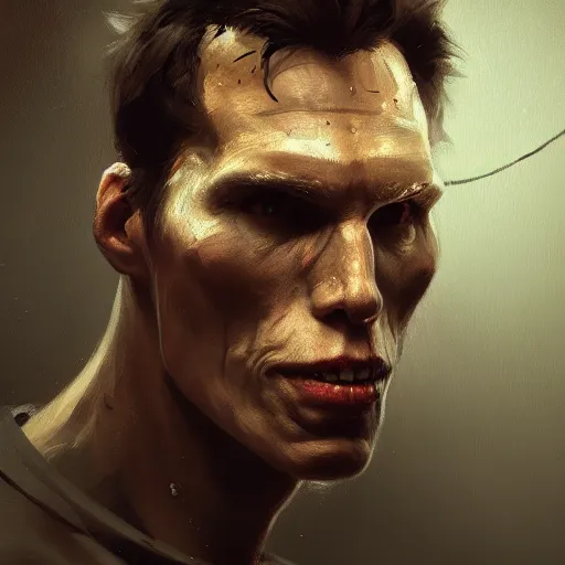 Prompt: a portrait of jerma985 by Greg Rutkowski, digital art, horror, chiaroscuro, trending on artstation, anime arts, featured on Pixiv, HD, 8K, highly detailed, good lighting, beautiful, epic, masterpiece, - H 768