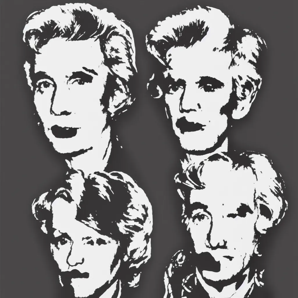 Image similar to individual silk screen portrait of death by andy warhol, clean vector curves, no jagged lines, vector art