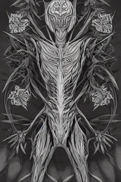 Prompt: a humanoid plant, symmetrical, highly detailed, digital art, sharp focus, trending on art station, anime