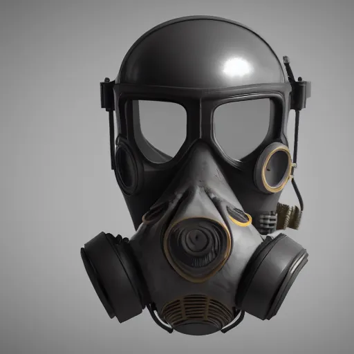 Prompt: sci - fi concept art gas mask, studio lighting, global illumination, volumetric lighting, vray, artstation, cgsociety