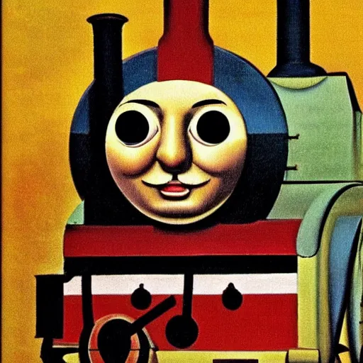 Prompt: Thomas the Tank engine by Salvador Dali