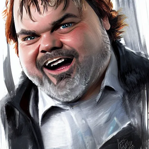 Prompt: jack black as kevin macallister, home alone movie, candid, trending n artstation, highly detailed, 8 k