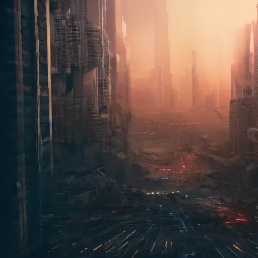 Prompt: terrifying nature destroying a dystopian city, cyberpunk, sharp focus, dynamic lights, still, photograph, hyper realistic, masterpiece, octane render, rendered, 3 d, cinematic, cinematic lighting, dramatic lighting, highly detailed, intricate details, texture, cinematic composition, by donglu yu and kevin jick and eddie del rio