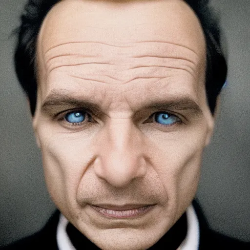 Image similar to Candid portrait photograph of Professor Moriarty, accurate face, correct face, symmetrical face, taken by Annie Leibovitz