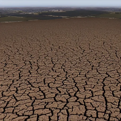 Prompt: britain in a drought realistic 4 k