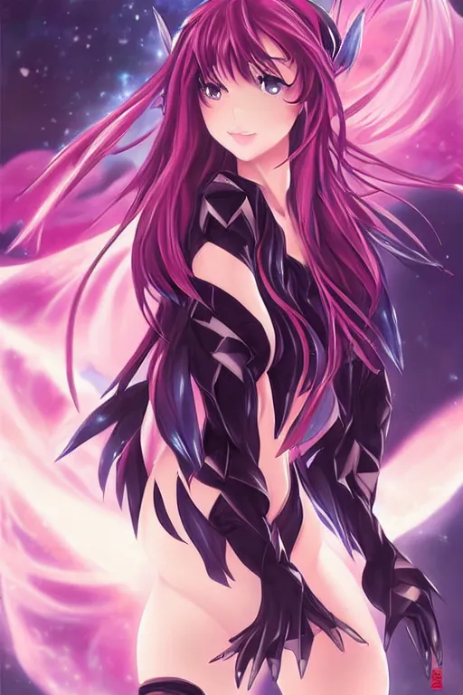 Image similar to Raynare, High School DXD anime character in a beautiful portrait as a Guardian of the Stars by Ross Tran, artgerm stunning and detailed, with soft lighting energetic posing