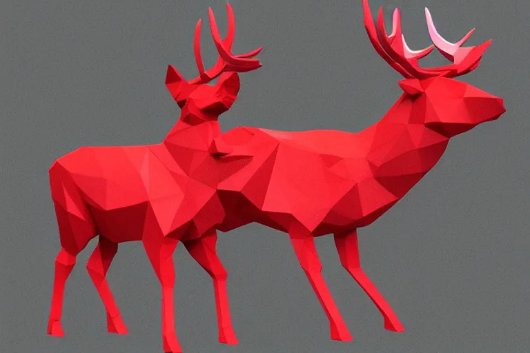 Image similar to lowpoly art of red deer