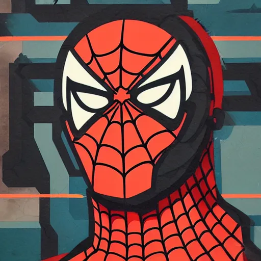 Image similar to Spiderman profile picture by Sachin Teng, asymmetrical, Organic Painting , Matte Painting, geometric shapes, hard edges, graffiti, street art:2 by Sachin Teng:4