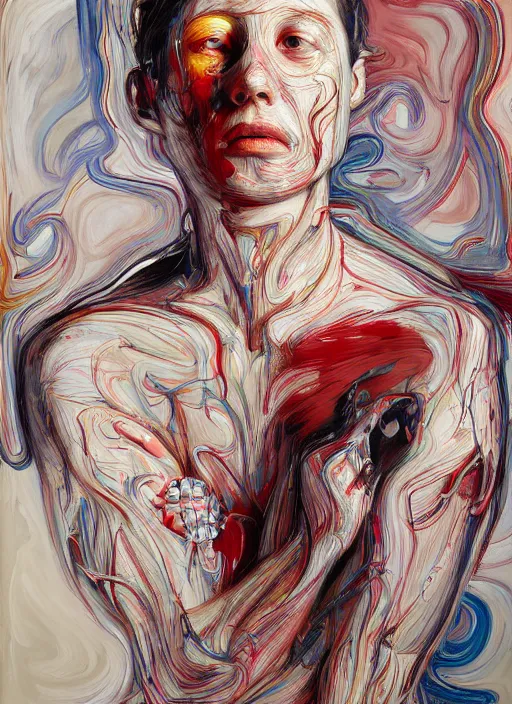 Image similar to it is only with the heart that one can see rightly ; what is essential is invisible to the eye. full body by jenny saville, scifi, neo - gothic, intricate, rich deep colors. part by james jean, part by adrian ghenie and gerhard richter.