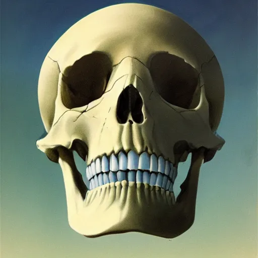 Prompt: jaw bone mandible phrenology skull in the green moonlit desert, surrealism, by Tyler Edlin and Jean Delville, by John Berkey and Filip Hodas, sci-fi concept art, Beeple, highly detailed, soft lighting, rendered in octane, by Roger Dean, by Dean Ellis, catholicpunk, german romanticism style, oil on canvas, cinematic lighting, vibrant, concept art, gothic, contrasting, nightscape,