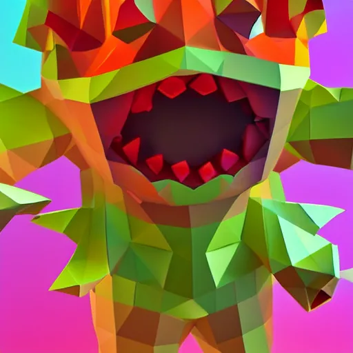 Image similar to low poly candy monster