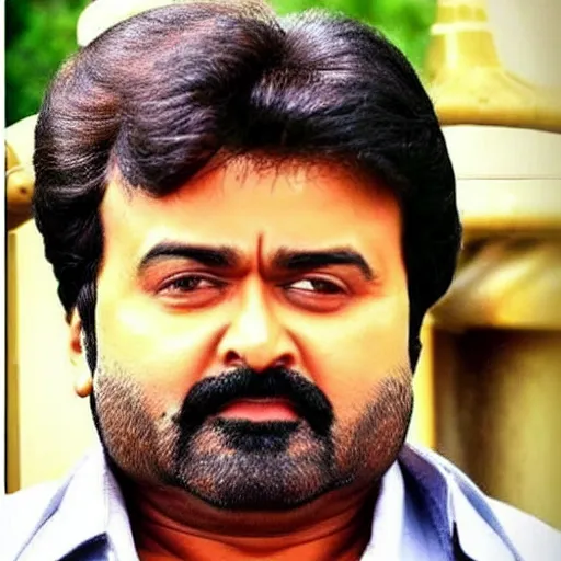 Prompt: one person that look like mammootty and mohanlal mixed together