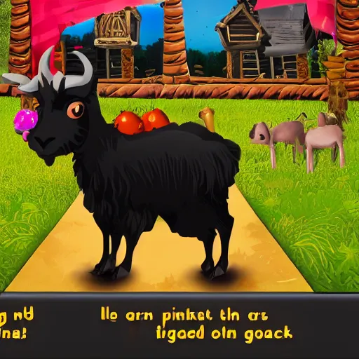 Image similar to a black goat in viva pinata, screenshot