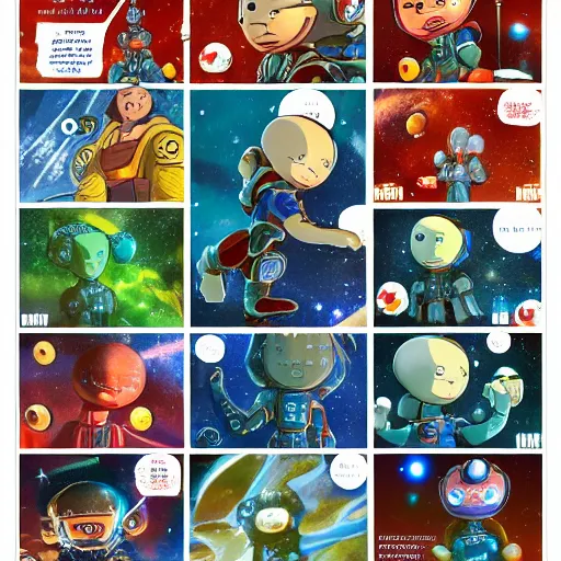 Image similar to a universe composed of artificial intelligence, in the style of akira toriyama