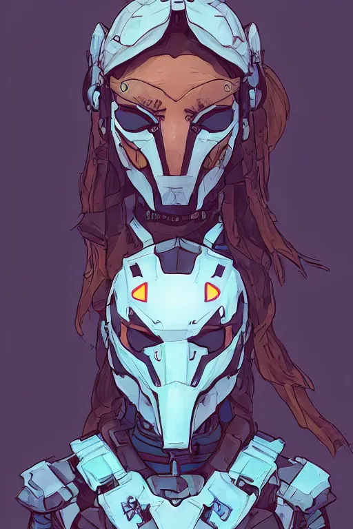 Image similar to combination suit armor aloy horizon forbidden west horizon zero dawn robot ninja mask helmet backpack tribal, art gta 5 comics, official fanart behance hd artstation by jesper ejsing, by rhads, makoto shinkai and lois van baarle, ilya kuvshinov, ossdraws radiating a glowing aura cgi rtx 2 0 2 2