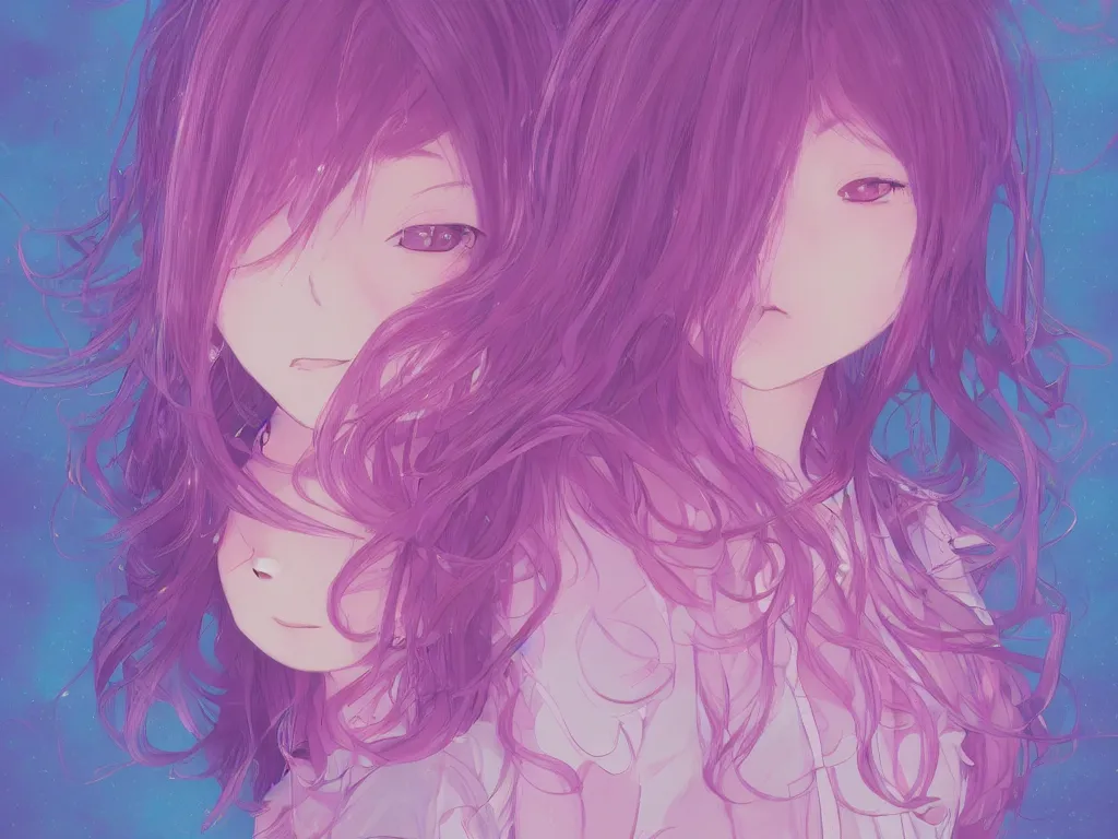 purple haired anime girl tumblr