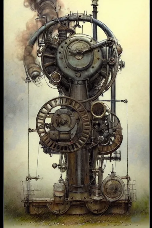 Image similar to (((((1950s huge steam engine. muted colors.))))) by Jean-Baptiste Monge !!!!!!!!!!!!!!!!!!!!!!!!!!!