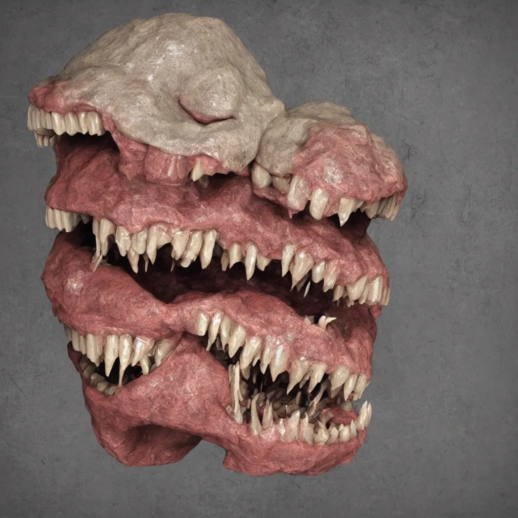 Prompt: horrifying creature, realistic, teeth