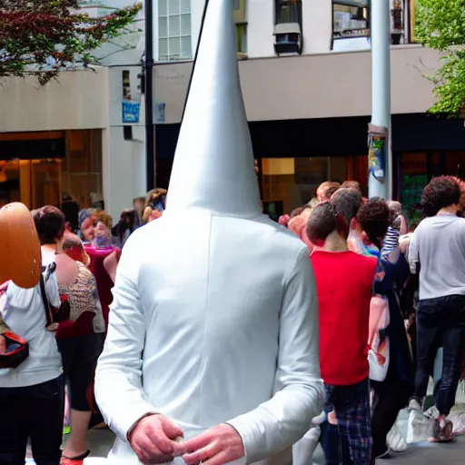 Image similar to Conehead Milhouse street performer