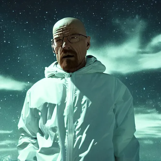 Prompt: still of a breaking bad episode where walter white is trapped in space, cinematic