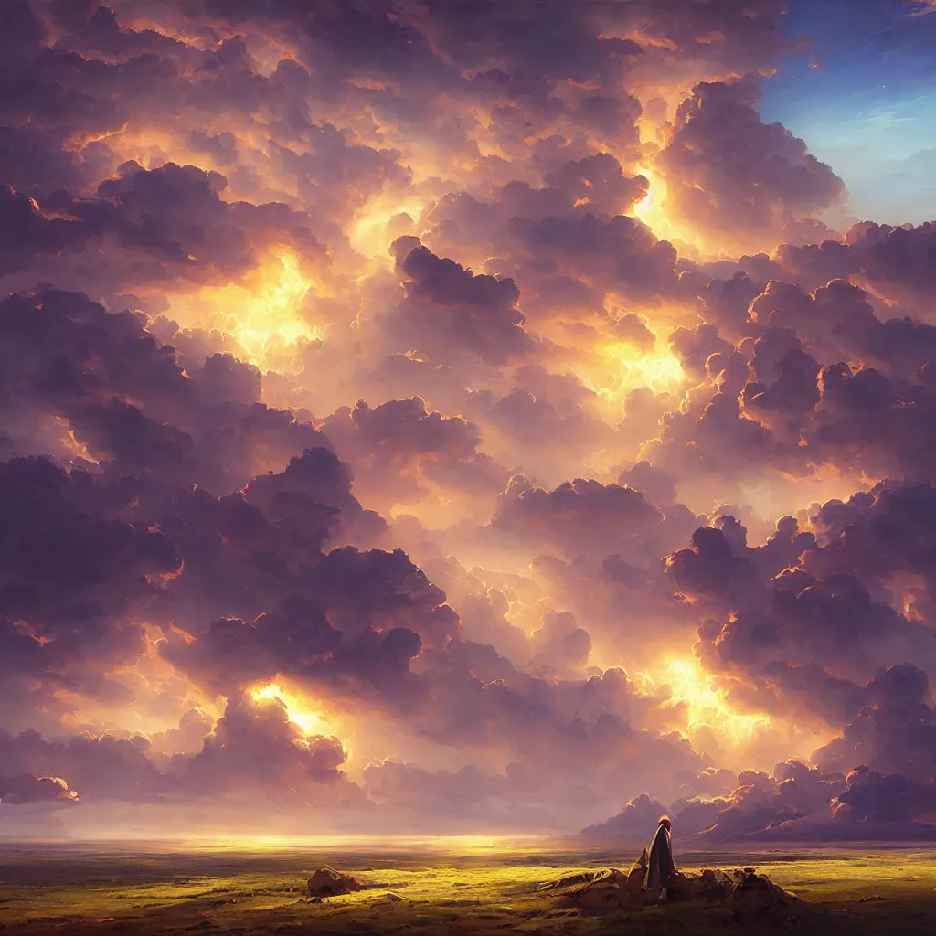 Prompt: a sending down [ of the revelation ] from him who created the earth and the lofty heavens, overdetailed art, by greg rutkowski, by rhads, tornado of flowers, sharp focus