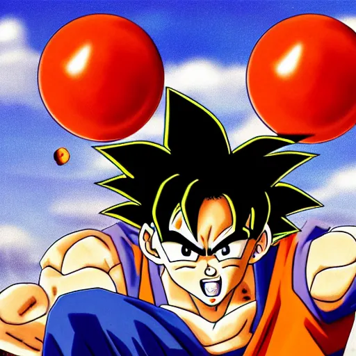 Prompt: a portrait of Goku juggling the Dragon Balls, photorealistic, award winning photo, sharp, high resolution