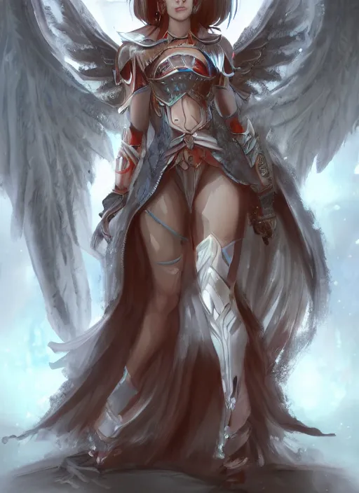 Prompt: dream concept art, angel knight girl, artstation trending, highly detailed