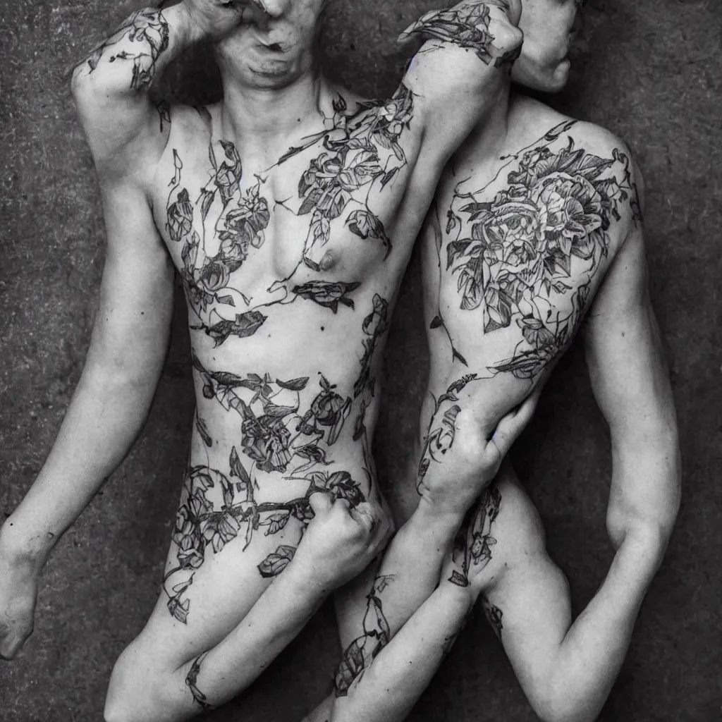 Image similar to тюремные наколки, photorealistic photo of russian prison tattoos, russian criminal tattoos, nakolki, sergei vasiliev photography