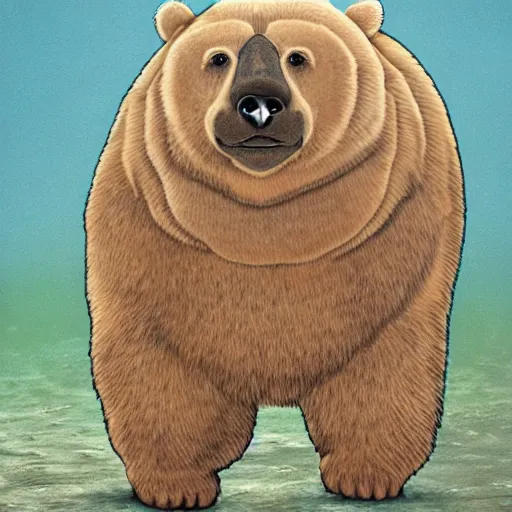 Image similar to a realistic waterbear and grizzly bear hybrid