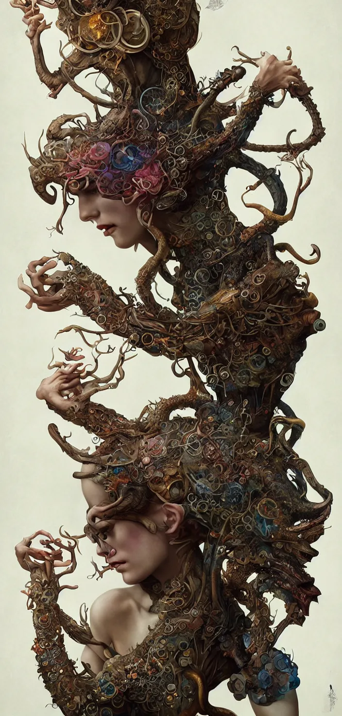 Image similar to exquisite, curious, imaginative creature, humanoid, vogue, anthro, poster by weta studio and james gurney and tom bagshaw and james jean
