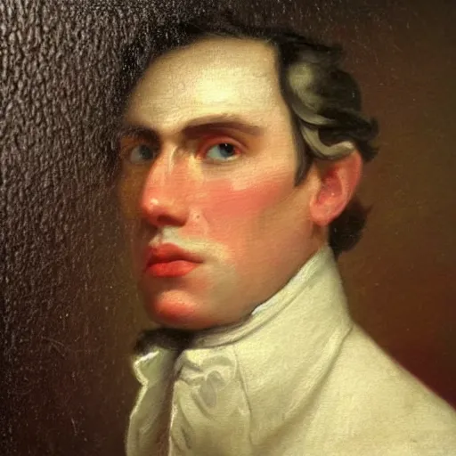 Image similar to An 18th century oil painting of Jerma985, portrait of Jerma985, grainy, realistic, very realistic, hyperrealistic, highly detailed, very detailed, extremely detailed, very neat, very epic, very cool, detailed, trending on artstation