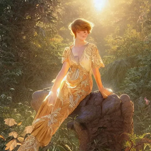 Prompt: clear portrait of bird, adorable appearance!!!, golden hour, happy apearance, cottagecore!!, background hyper detailed, character concept, full body, dynamic pose, intricate, elegant, highly detailed, digital painting, artstation, concept art, smooth, sharp focus, illustration, art by artgerm and greg rutkowski and alphonse mucha