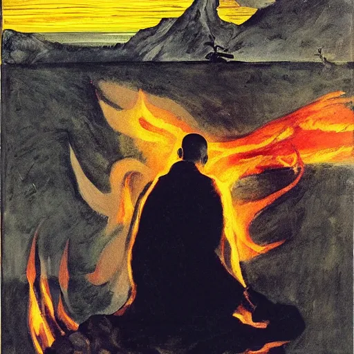 Image similar to the burning monk - malcom browne, 1 9 6 3