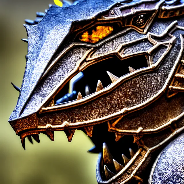 Image similar to armoured dragon, highly detailed, 8 k, hdr, smooth, sharp focus, high resolution, award - winning photo