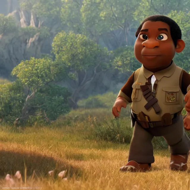 Image similar to denzel washington as a pixar disney character from up 2 0 0 9 unreal engine octane render 3 d render photorealistic