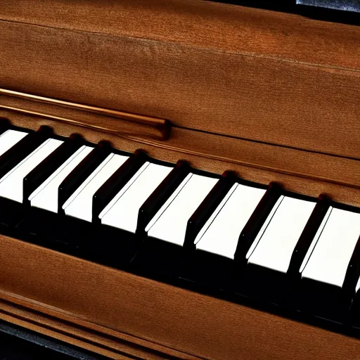 Prompt: piano keyboard with infinite keys, digital art