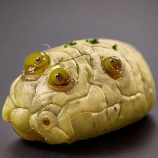 Image similar to a baked potato tardigrade with eye of potato