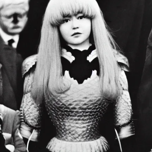 Image similar to griffith from berserk at hist white house inaugural press conference, photo by getty images