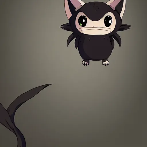 Image similar to black small cute creature with big eyes in ghibli artstyle, high details, high quality, friendly, 8 k, art