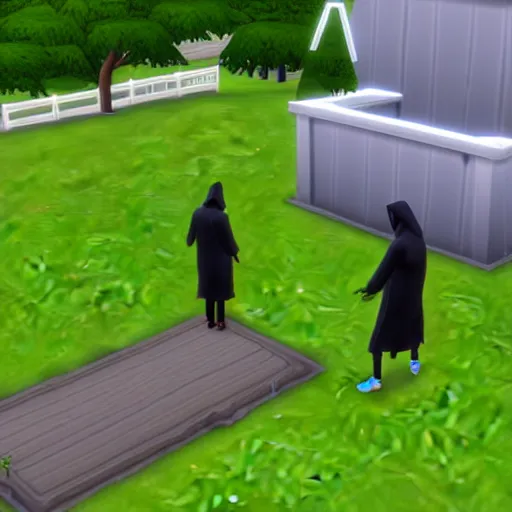 Image similar to the grim reaper in the sims