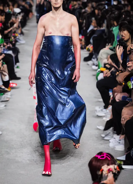 Image similar to hyperrealistic and heavy detailed balenciaga runway show of dragon ball z, leica sl 2 5 0 mm, vivid color, high quality, high textured, real life