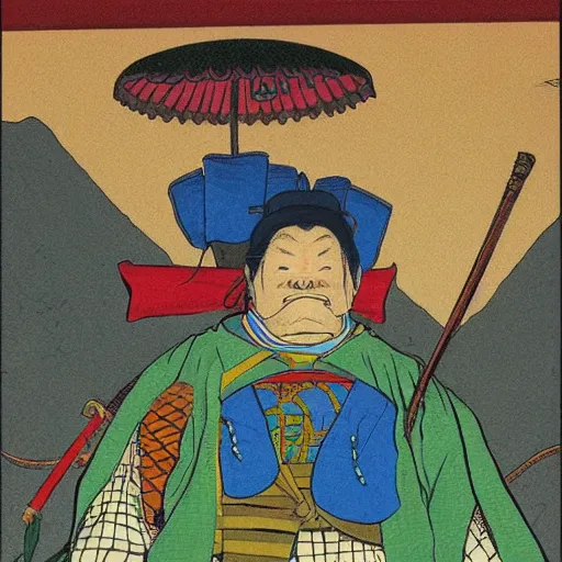 Image similar to mr toad as a samurai master. toad dressed as samurai. concept art by james gurney and mœbius.